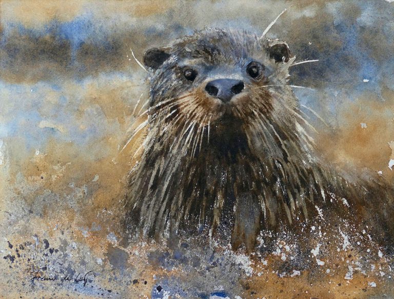 animal painting of an otter