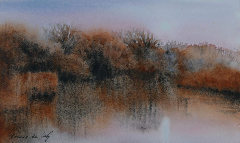 landscape painting of the river arun with reflections