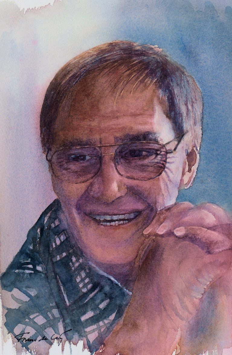 watercolour portrait painting of don